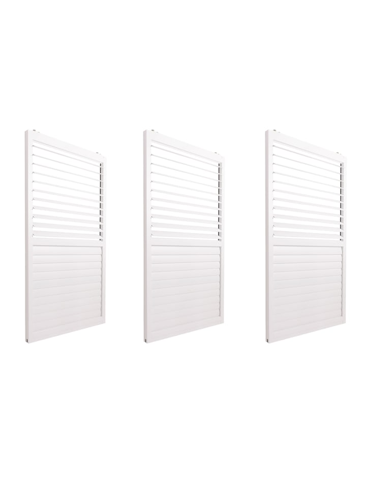 3er-Set Aluminium Schiebetür für Pergola L46, Weiß
