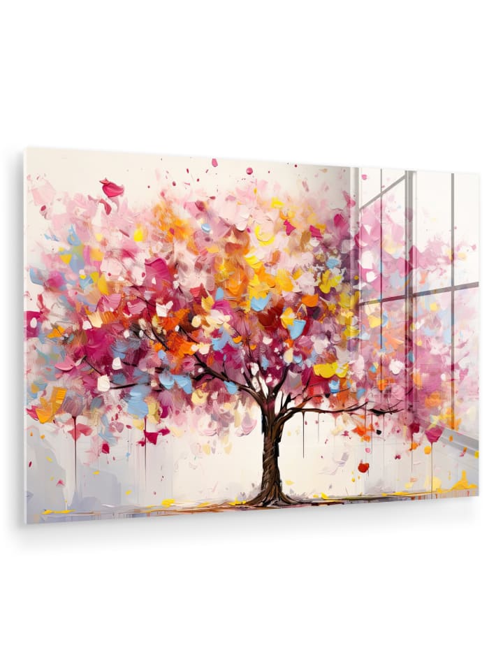 Acrylglasbild Farbiger Baum