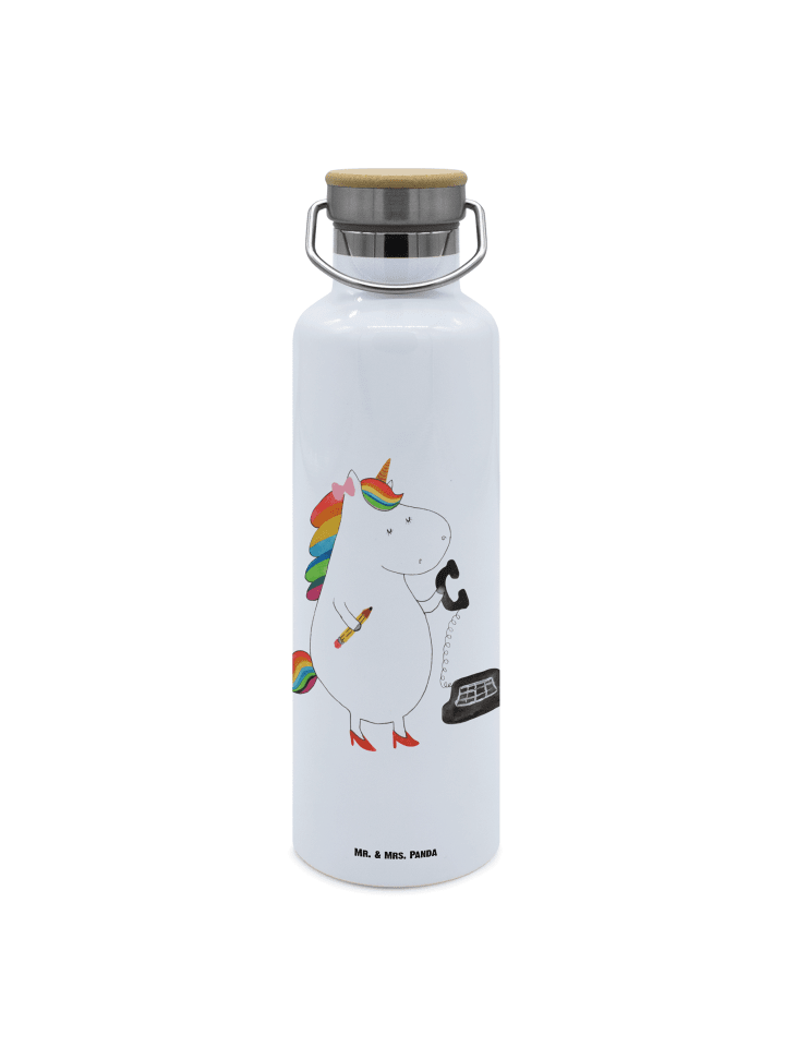 Thermosflasche Einhorn Sekretärin ohne Spruch in Weiß