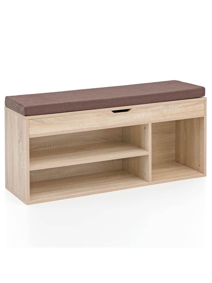 Schuhschrank in Grau / Spanplatte / 104x32x51