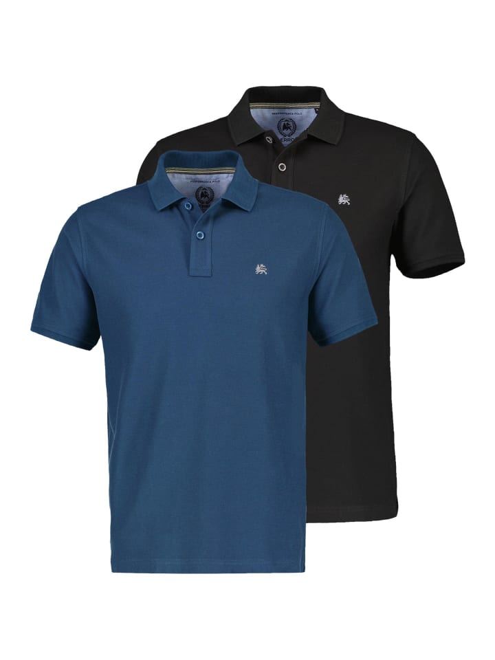 Poloshirt Basic in schwarz / blau