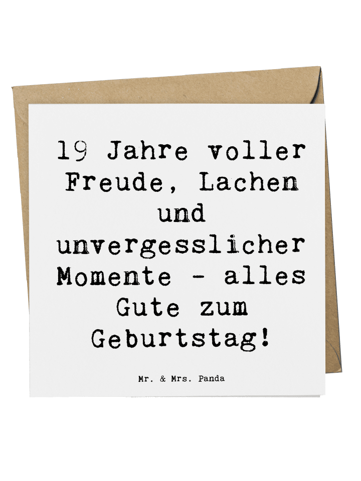 Deluxe Karte 19. Geburtstag Freude mit Spruch in Weiß