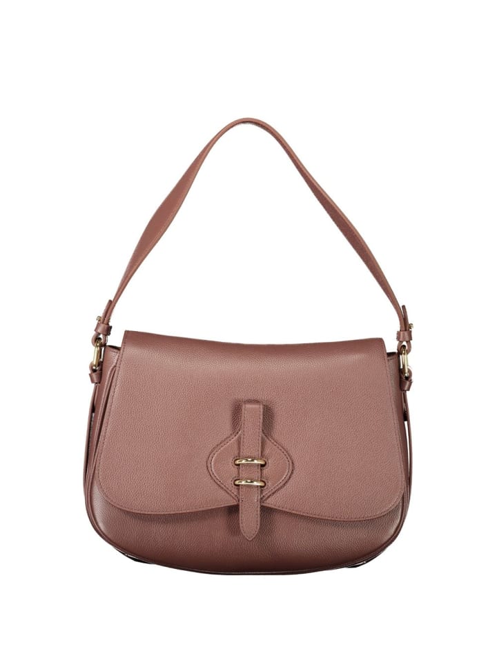 Braun Damen mit Removable Strap und Compartments Tasche aus Leder