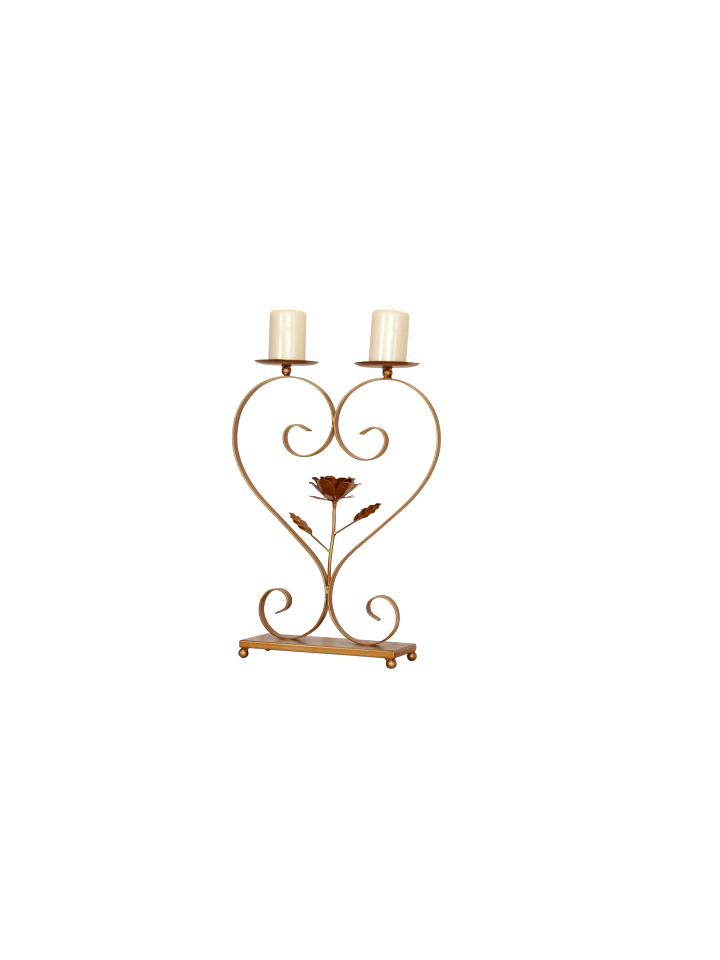 Kerzenhalter Rose in gold