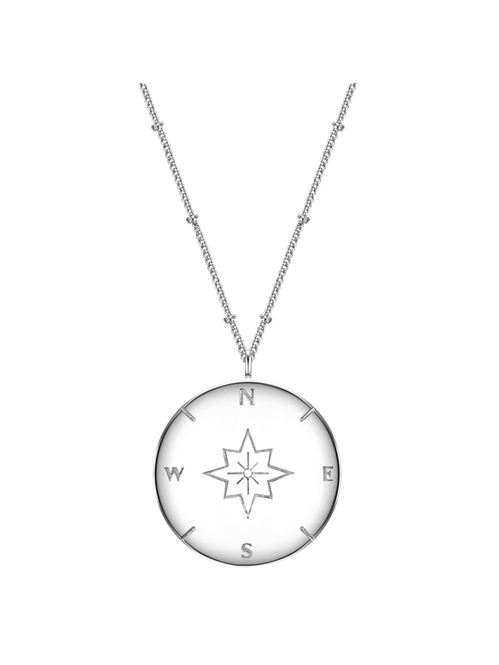 Halskette Kompass aus Sterling Silber in silber