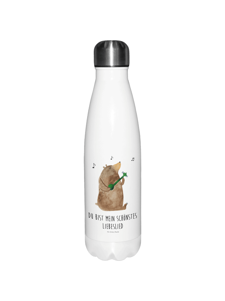 Thermos Bär Lied mit Spruch in Weiß