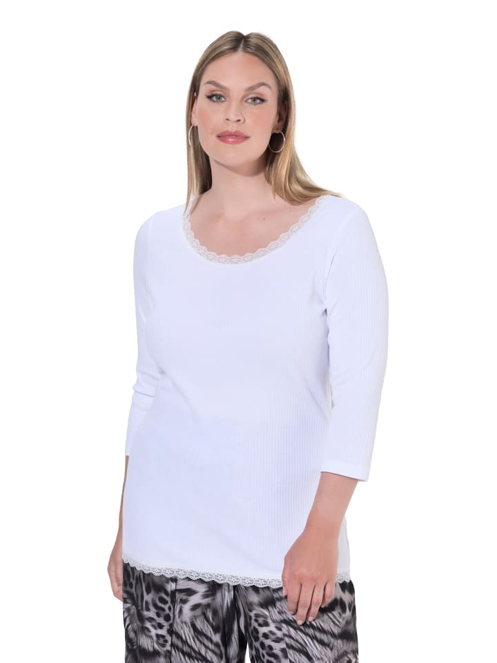 Langarmshirt in schneeweiß