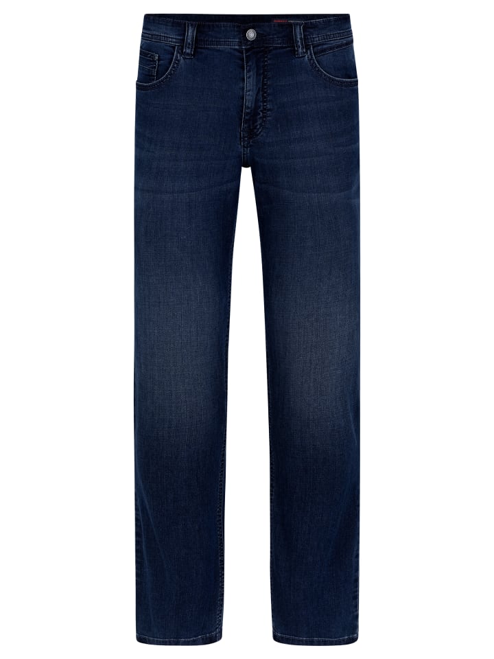5-Pocket Jeans PIPE Saddle Stitch in blue overdye black used