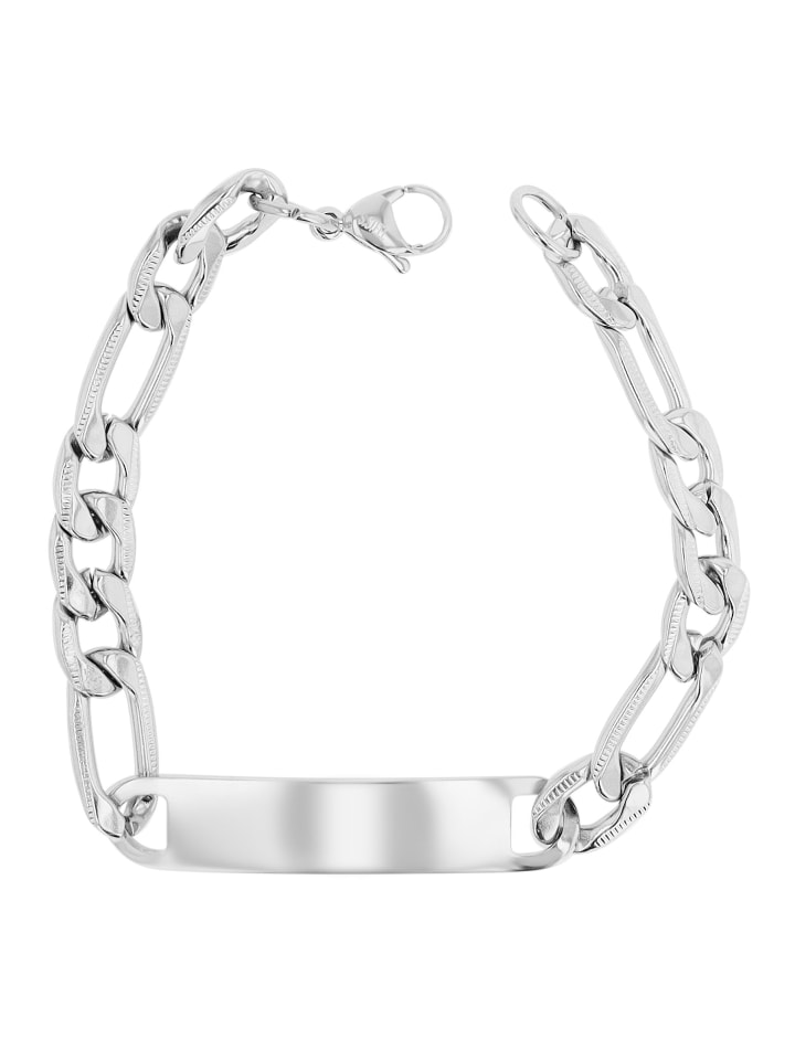 Herren Armband aus Edelstahl 21 cm in silber