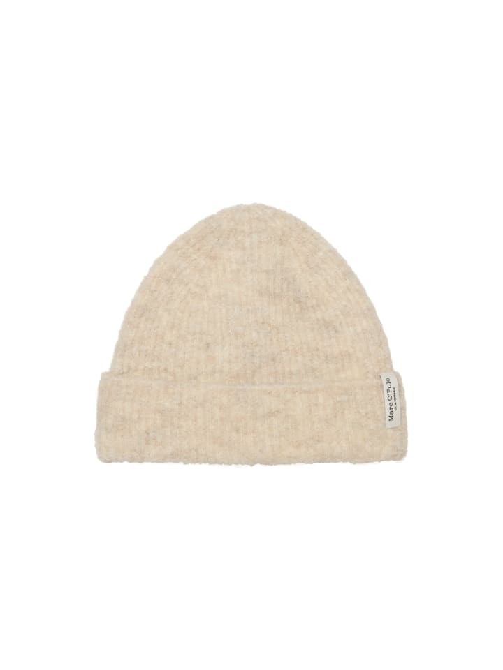 Bouclé-Mütze in Light Stone Melange