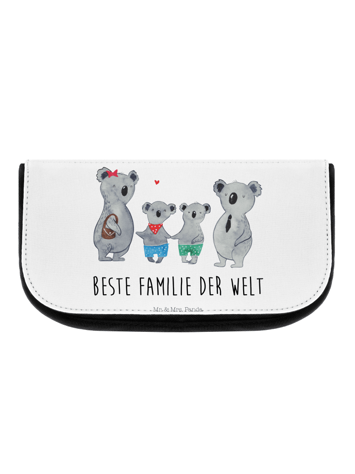 Schminktasche Koala Familie zwei mit Spruch in Weiß
