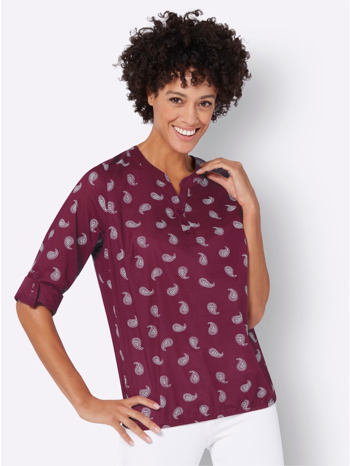 Bluse in beere-bedruckt