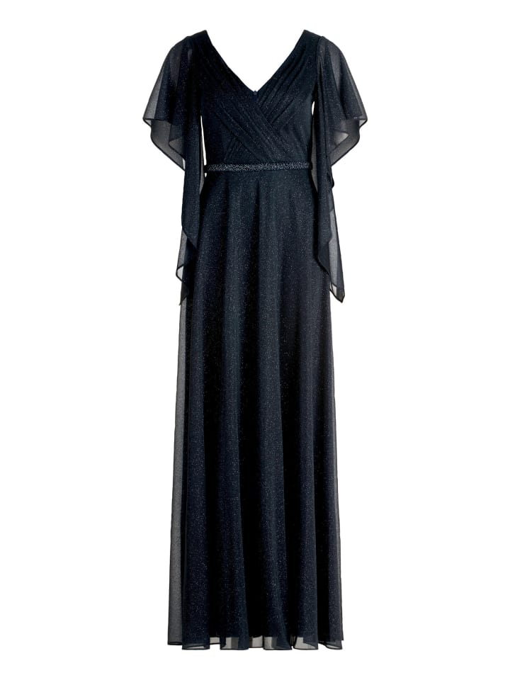 Abendkleid im Glitzer-Look in Dunkelblau/Grau