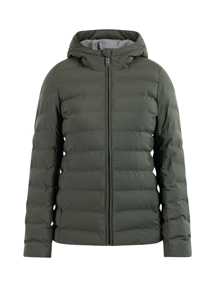 Damen Wattierte Steppjacke in Dunkeloliv