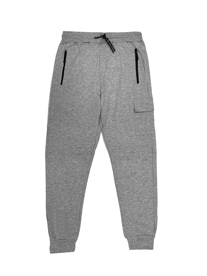 Jogginghose elastischer Bund Freizeit Hose in Grau