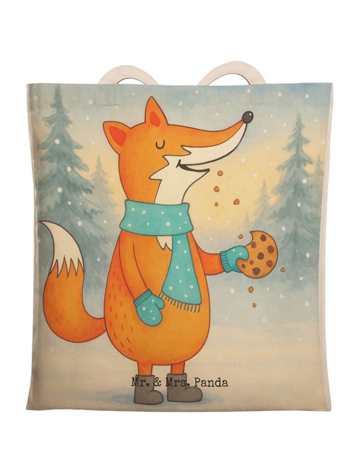 Tote Bag Fuchs Keks Design ohne Spruch in Weiß