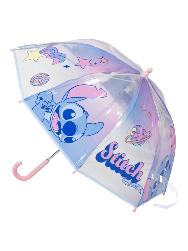 Lilo & Stitch Kinder Ø 71 cm Regenschirm manueller Bubble-Schirm in Lila