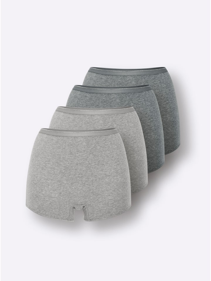 Panty in 2x grau-meliert + 2x anthrazit-meliert