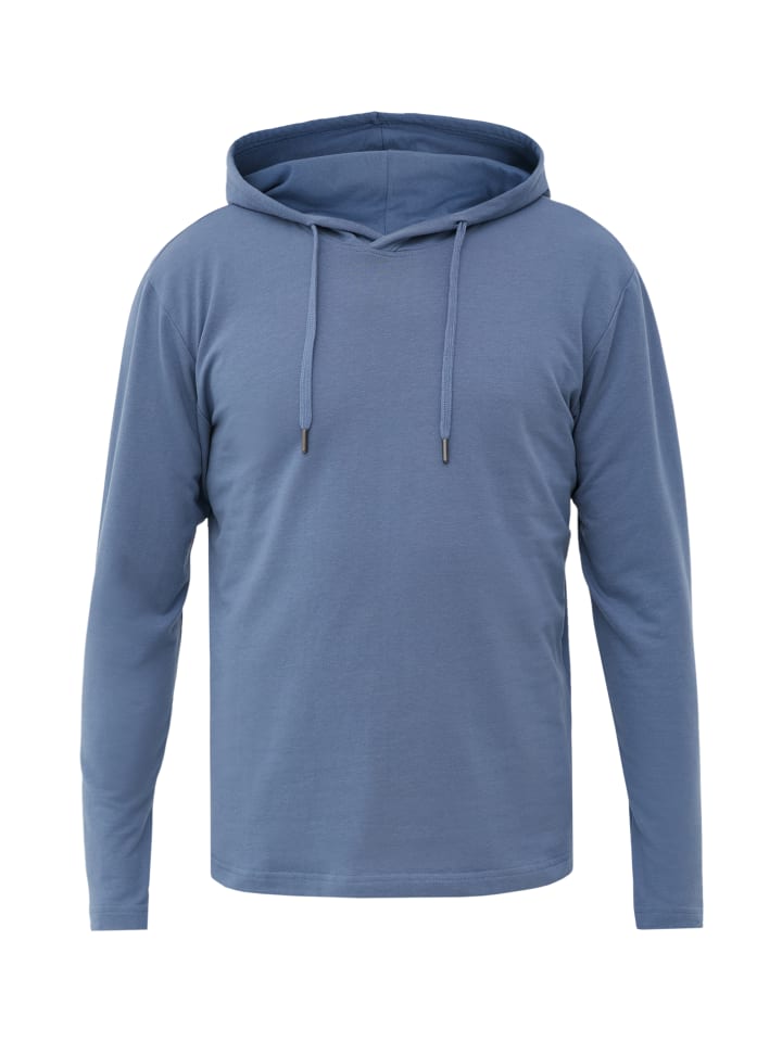 Langarmshirt Basic in grey-blue