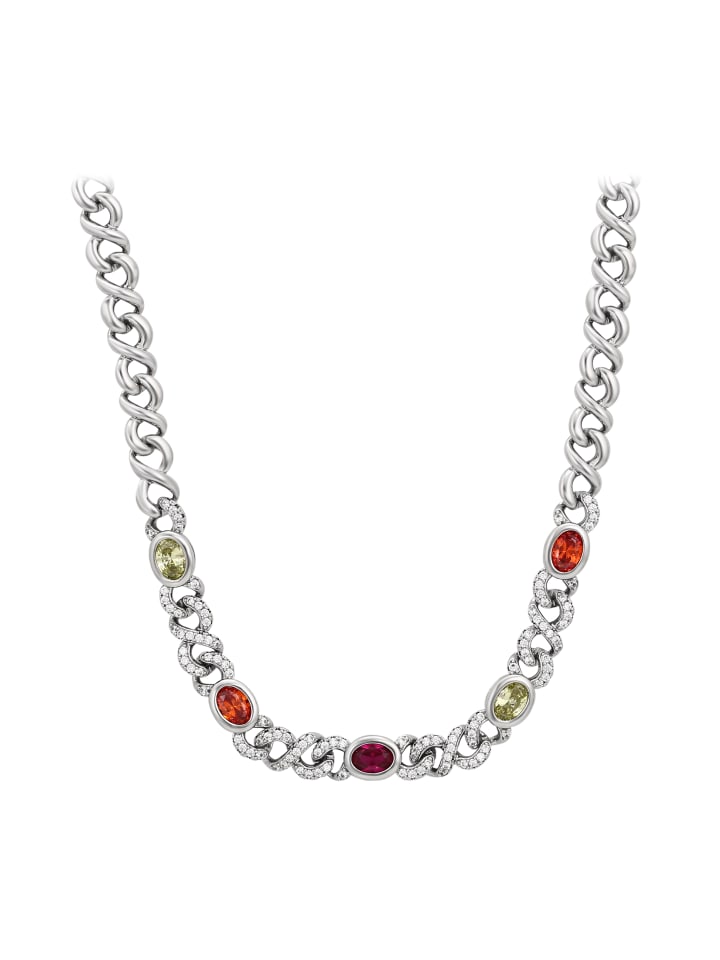 Women Necklace in Silver Multicolor
