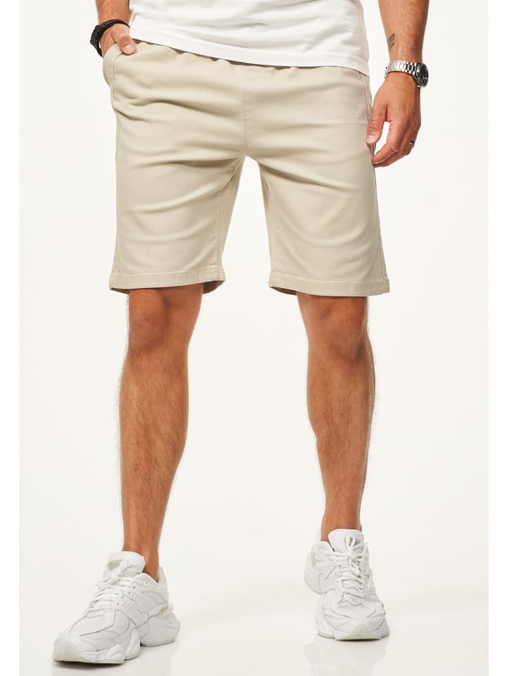Chinoshorts - mit Gummibund & Tunnelzug - Kurze Hose für Herren in Stone