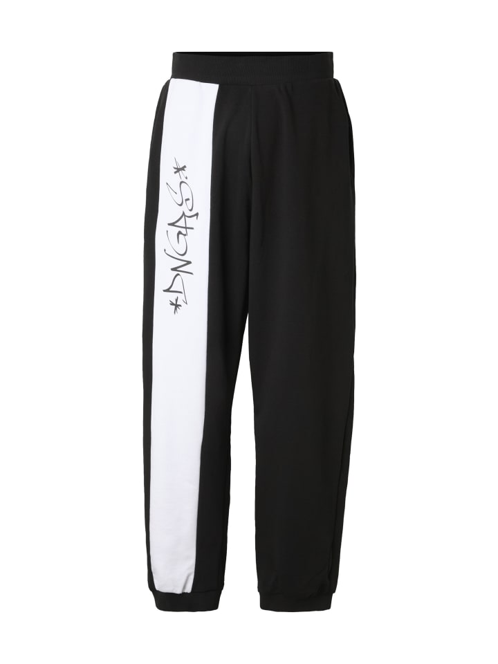Trousers - Sweat in black/white