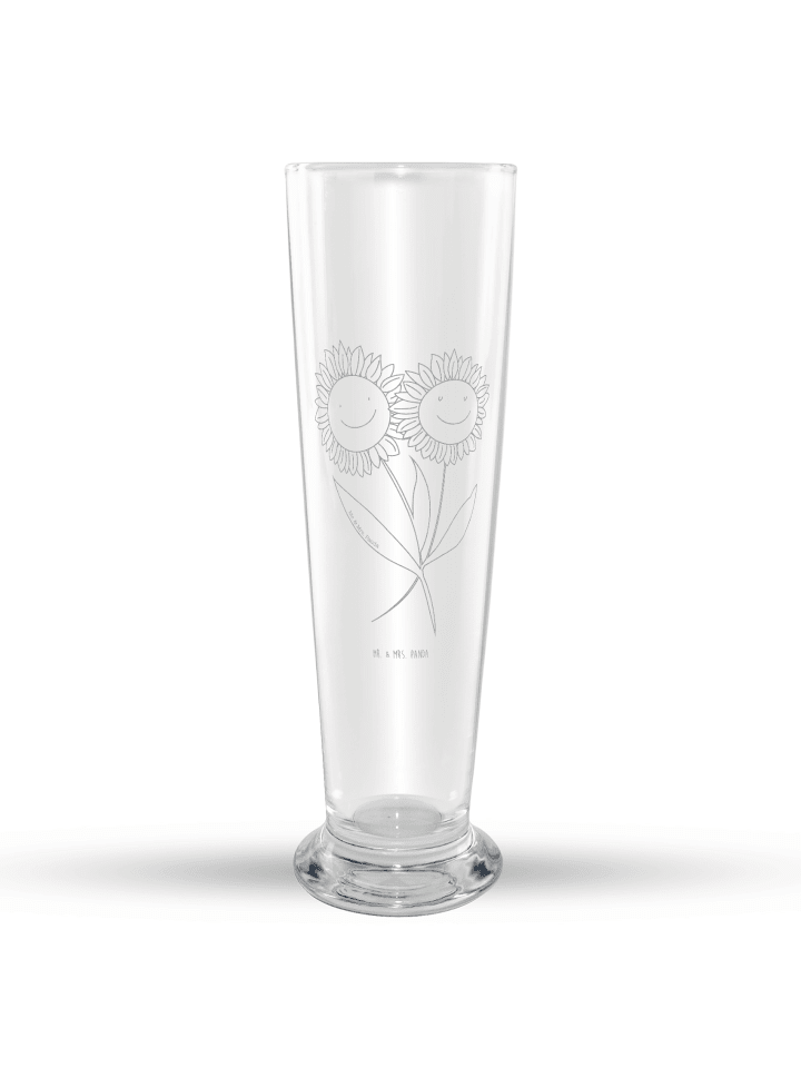 Glas mit Gravur Blume Sonnenblume ohne Spruch in Transparent