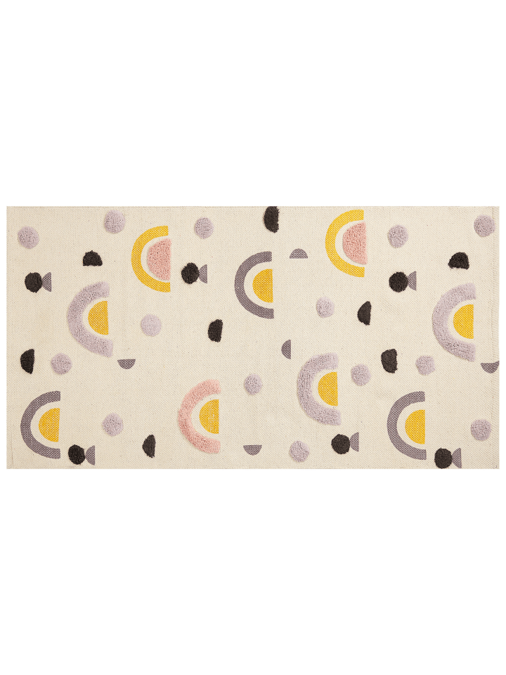 Kurzflor CURUP in Bunt/Beige - (W) 80 x (L) 150 cm
