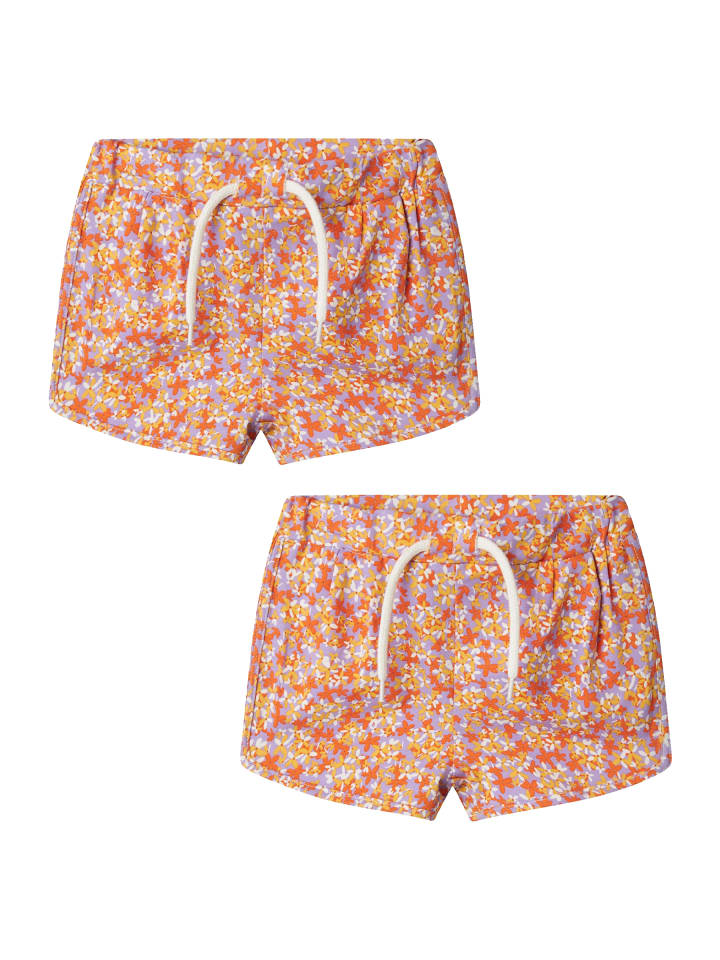 Shorts 2er-Set verstellbarer Bund Seitentaschen in Lila-2