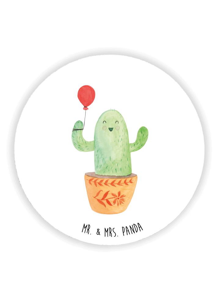 Magnet Kaktus Luftballon ohne Spruch in Weiß
