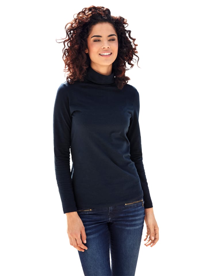Rollkragen-Shirt in marine