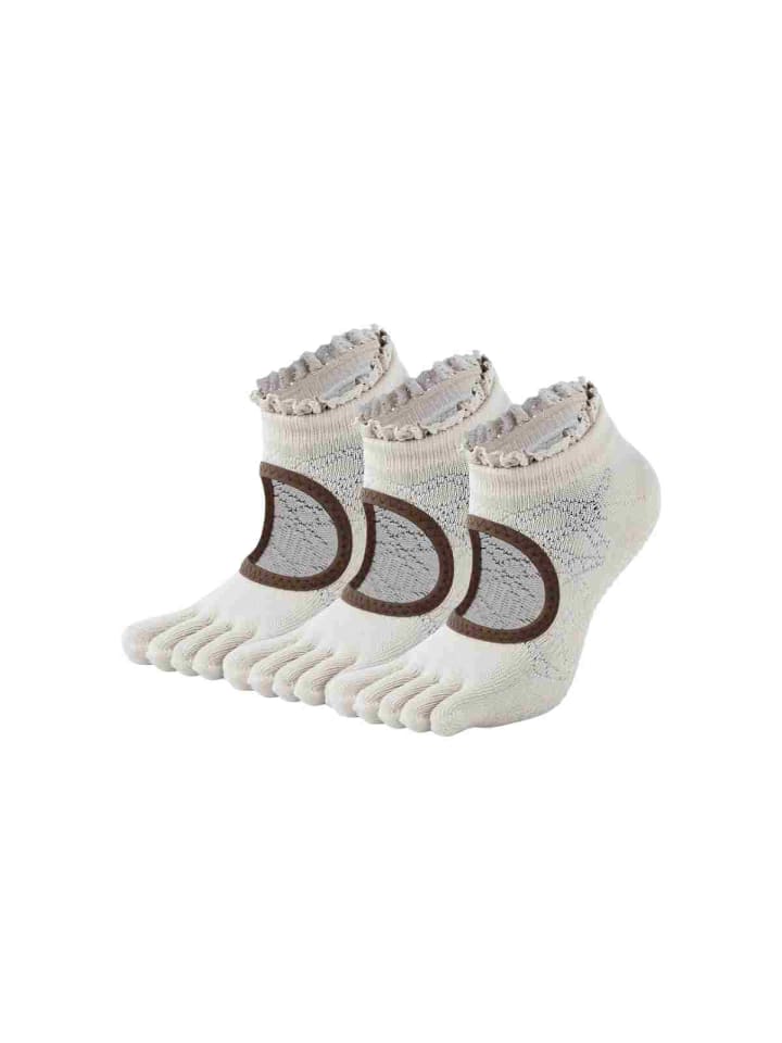 3er-Pack Ballett-/Yoga-Anti-Rutsch Zehensocken in Weiß