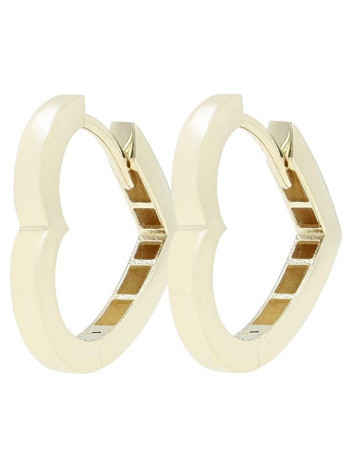 Damen 333 Gelbgold Ohrringe Creolen Herz in gold