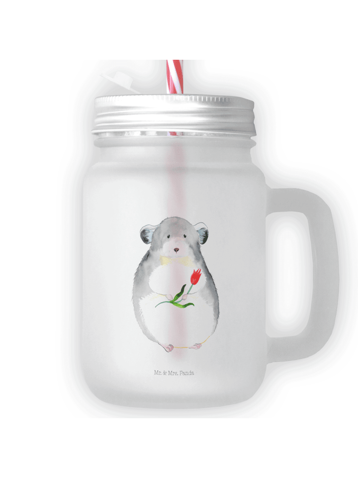 Einmachglas Chinchilla Blume ohne Spruch in Transparent