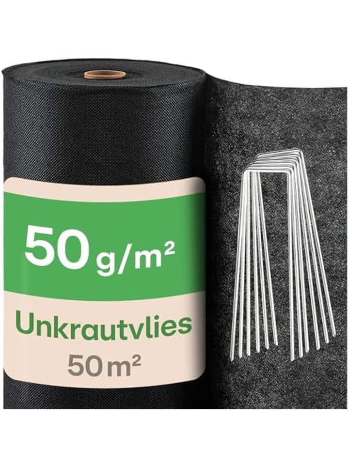 Unkrautvlies 50g/m² 50m² - 24 Erdanker Wasserdurchlässig UV-Stabil