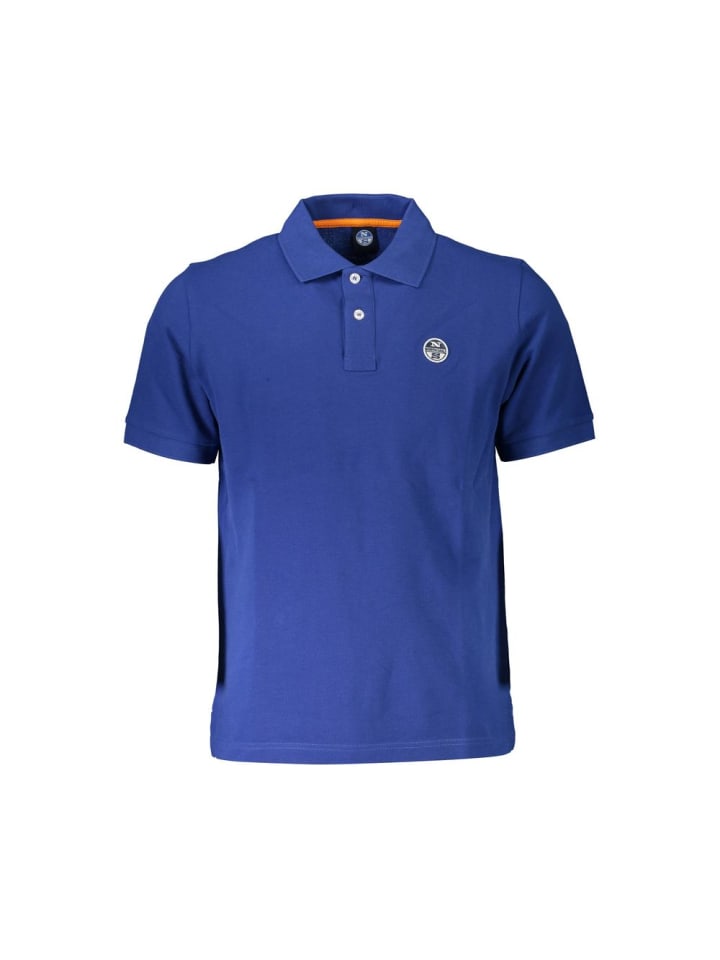Blau Baumwolle Herren Polo