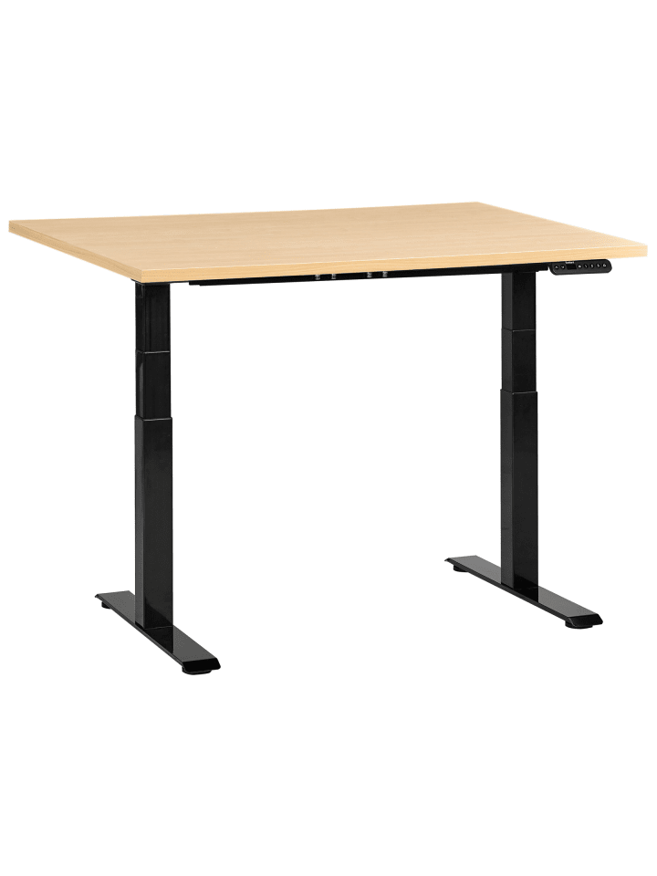 Höhenverstellbarer Schreibtisch DESTINES in Braun/Schwarz