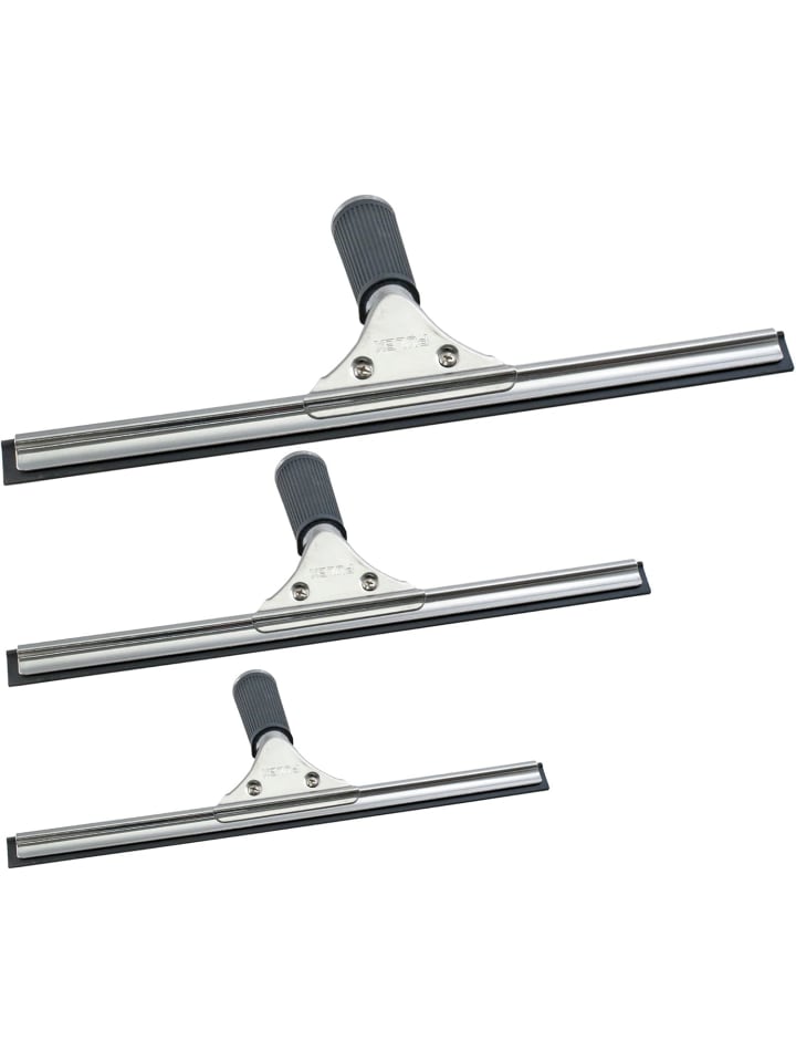 Novaliv Sparset Fensterabzieher Profi 25 cm + 35 cm + 45 cm Fensterrei in Silber