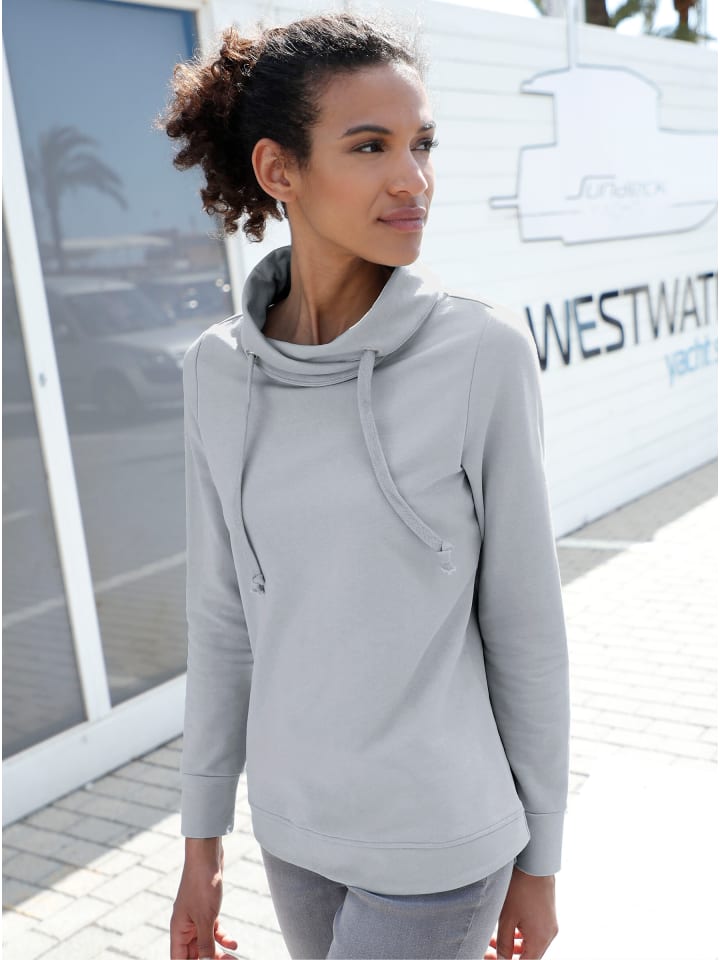 Sweatshirt in grau-meliert