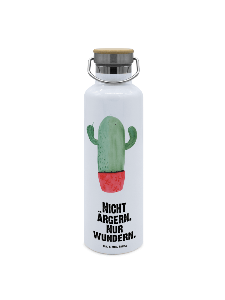 Trinkflasche Kaktus Wut mit Spruch in Weiß
