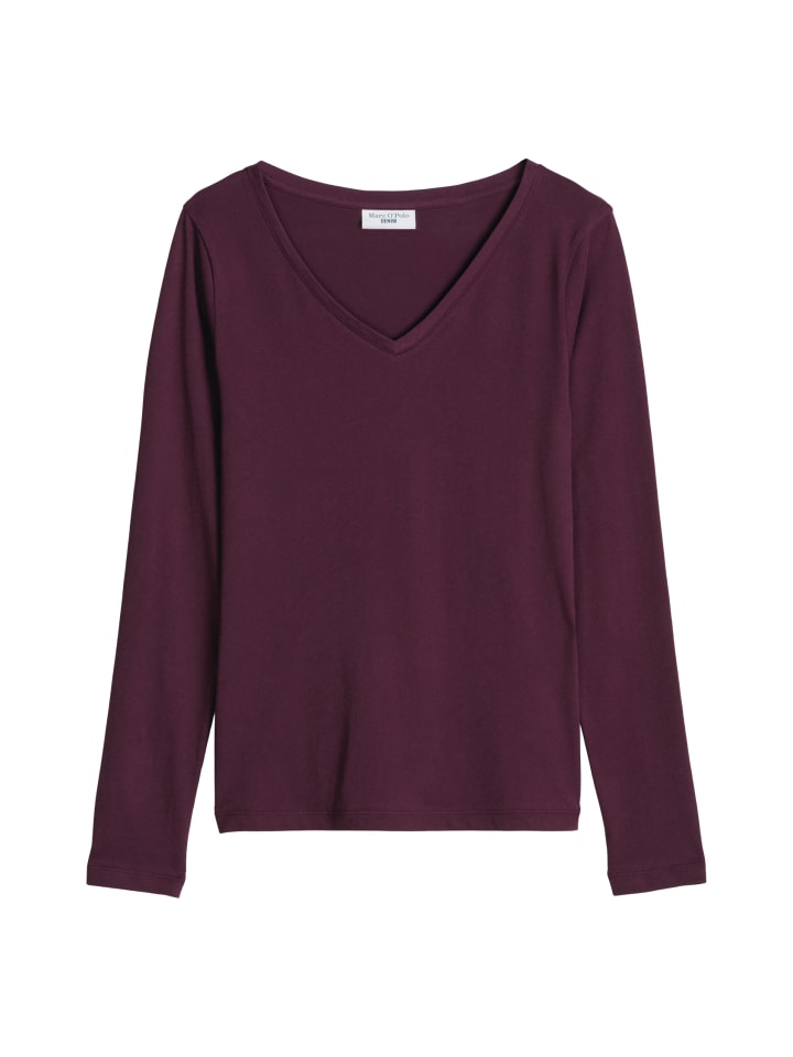 Longsleeve slim in Mahagony Jam