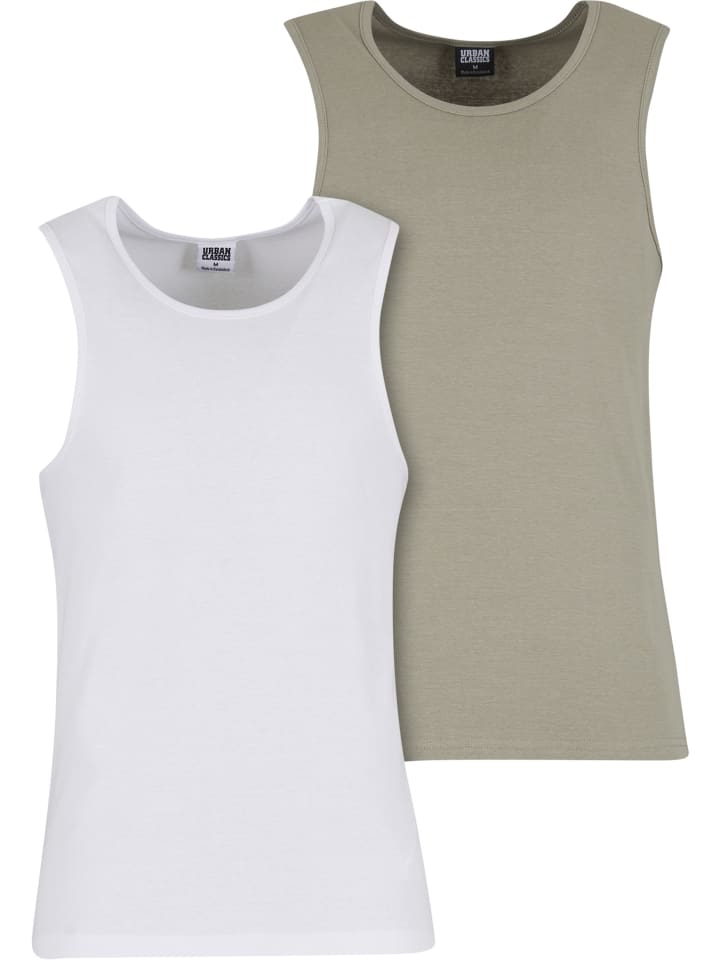 Tanks & Cami in paleolive+white