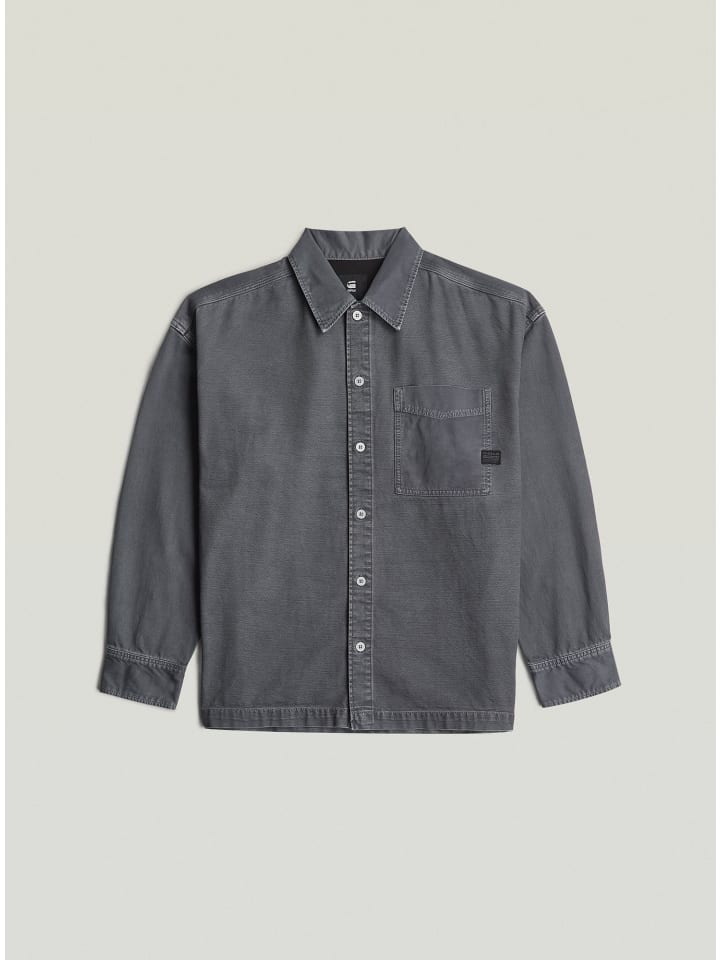 Boxy Fit Overshirt india ink/folkstone gray double dye gd