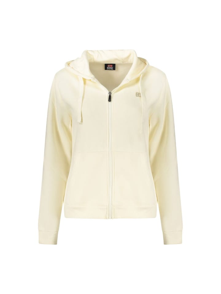 Weiß Baumwolle Damen Hoodie Sweatshirt