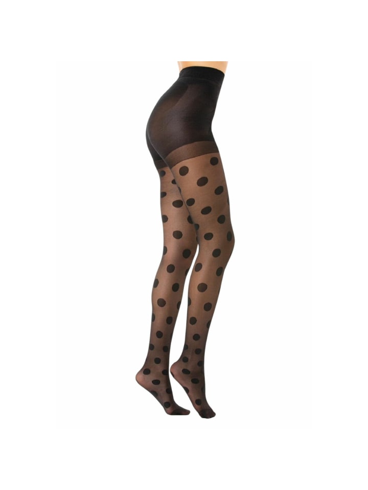 Total Shaper Strumpfhose mit Punkten 40 DEN in Schwarz