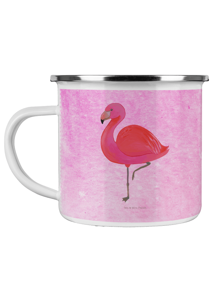 Kaffeebecher Flamingo Classic ohne Spruch in Aquarell Pink