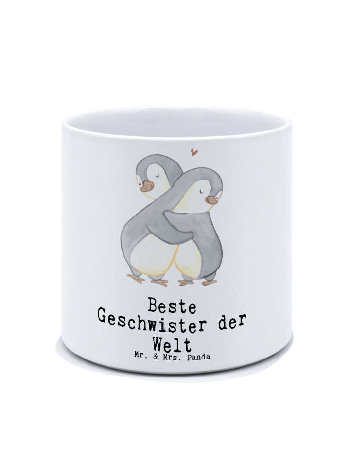 Kübel für Pflanzen Pinguin Beste Geschwister de... in Weiß