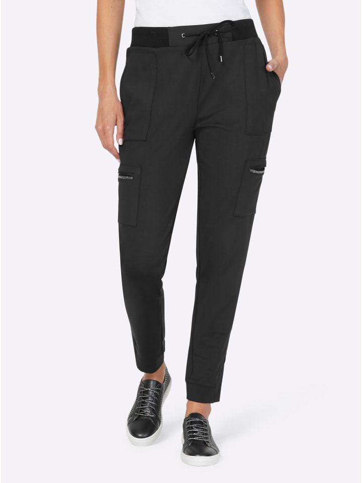 Jersey-Hose in schwarz