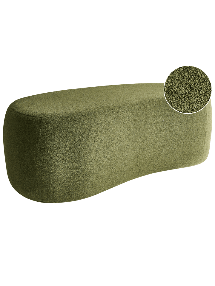 Pouf BAYARD in Grün - (W) 115 x (H) 43 x (L) 56 cm