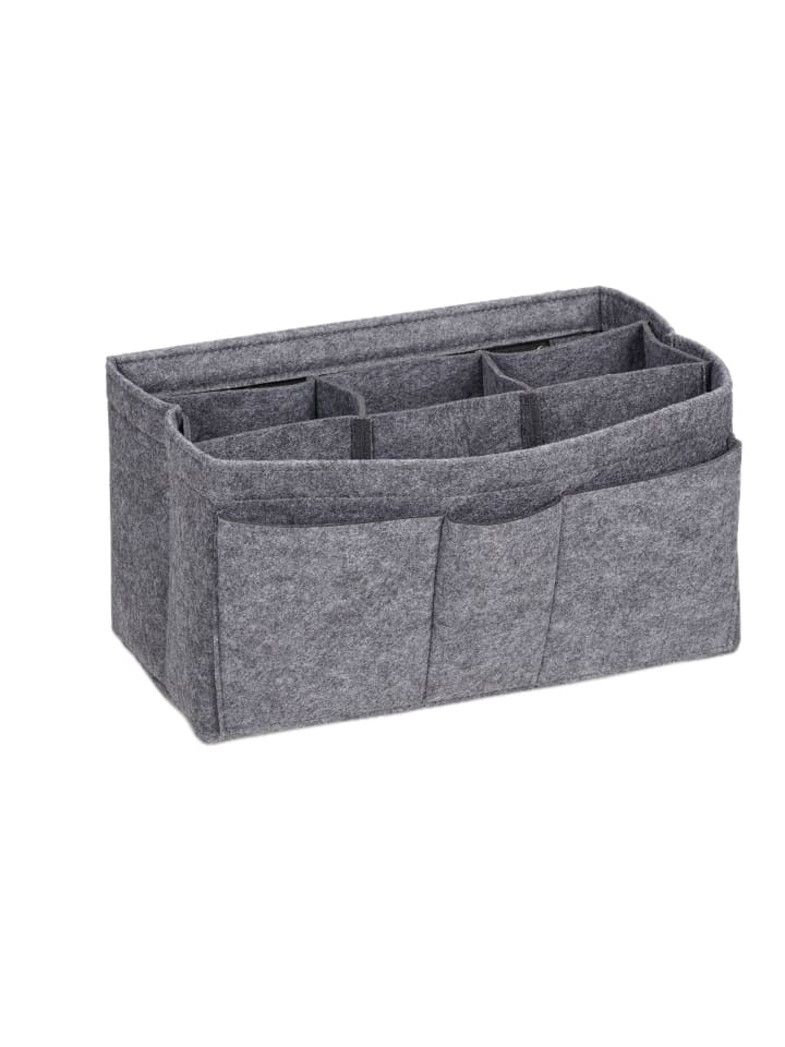 Taschenorganizer in Dunkelgrau - (B)32 x (H)17,5 x (T)20 cm